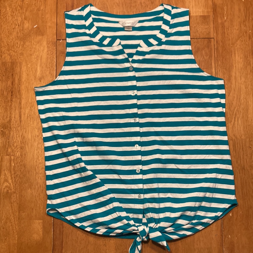 CJ Banks sleeveless button front top size X